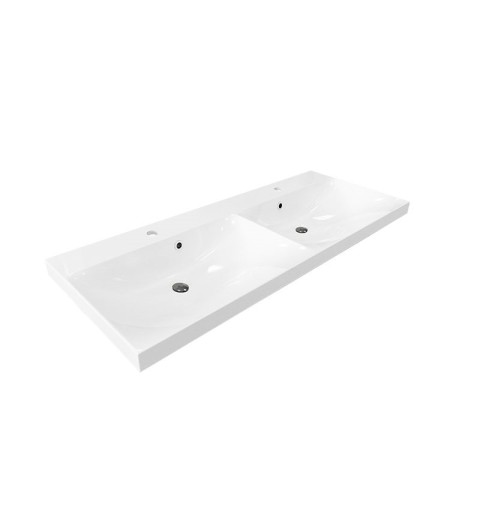 Mereo Aira, kúpeľňová skrinka s umývadlom z liateho mramoru 121 cm, biela CN713M