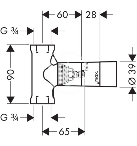 Axor Teleso 130 l/min na uzatvárací ventil pod omietku, vreteno 16970180