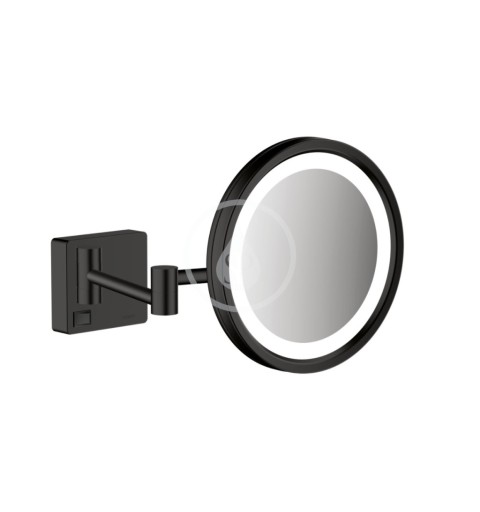 Hansgrohe Kozmetické nástenné zrkadlo s LED osvetlením, matná čierna 41790670