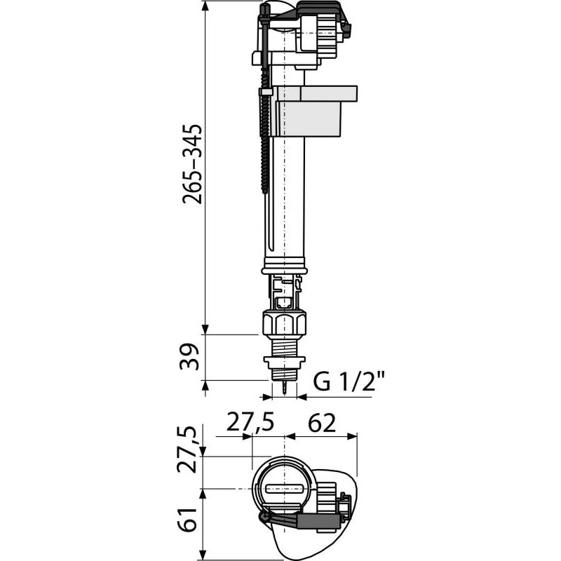 Alcaplast Napúšťací ventil spodný A17-1/2"