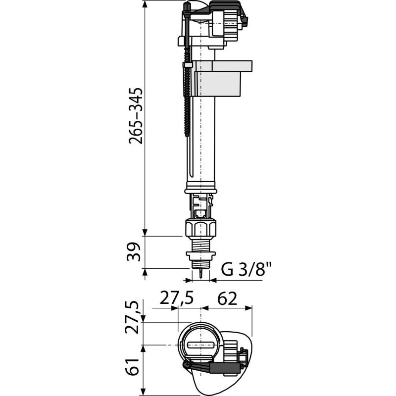 Alcaplast Napúšťací ventil spodný A17-3/8"