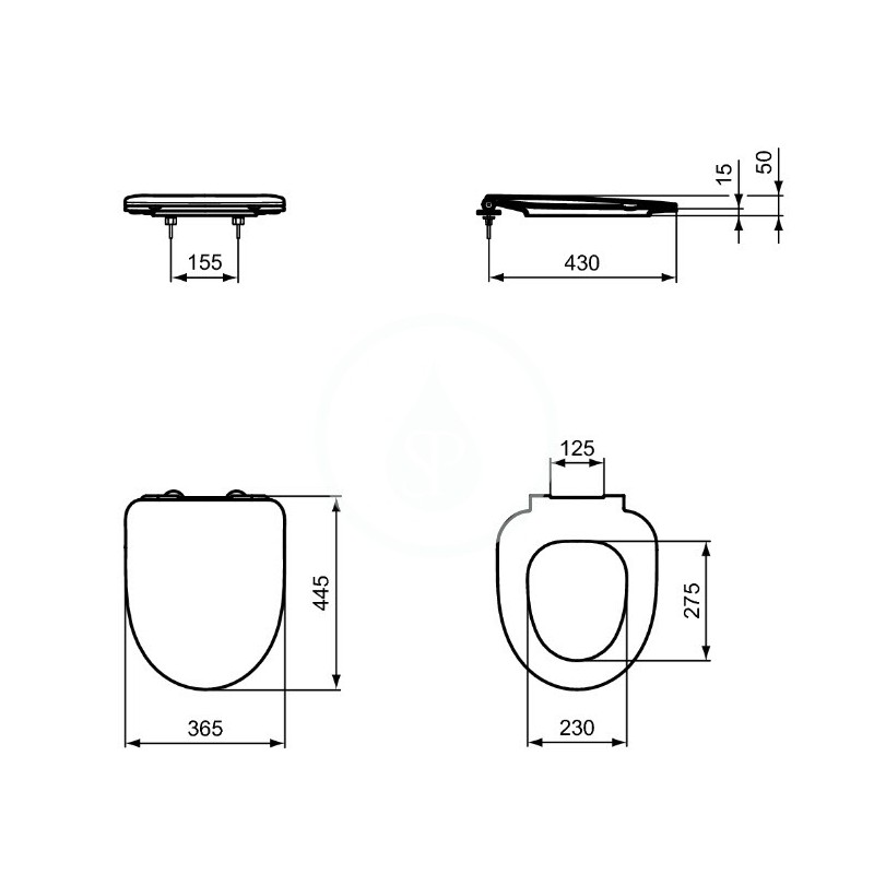 Ideal Standard WC doska UNI, softclose, biela T467601