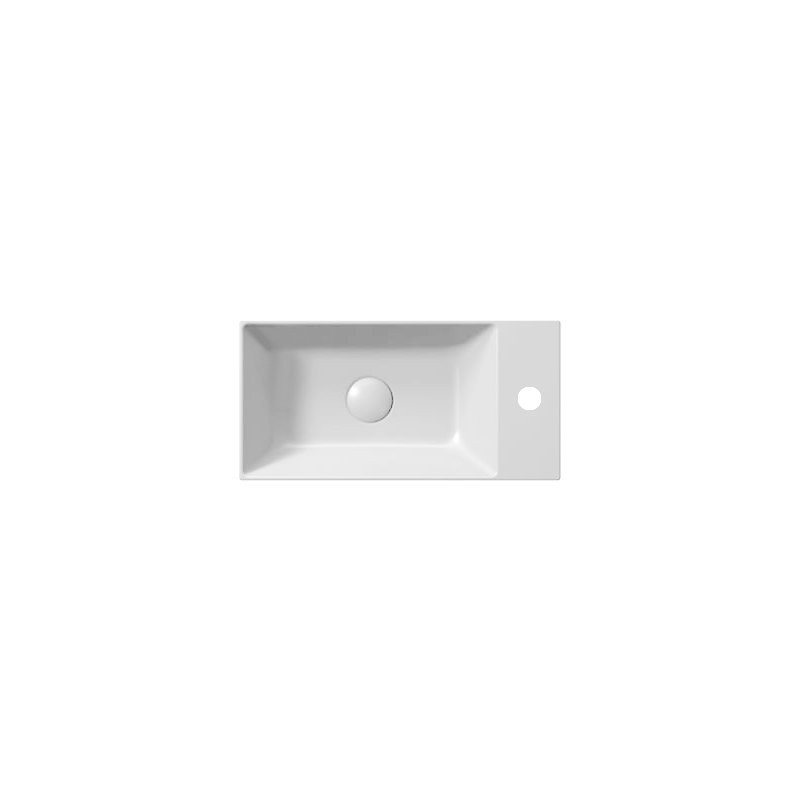 GSI KUBE X keramické umývadlo 50x25 cm, pravé/ľavé, biela ExtraGlaze
