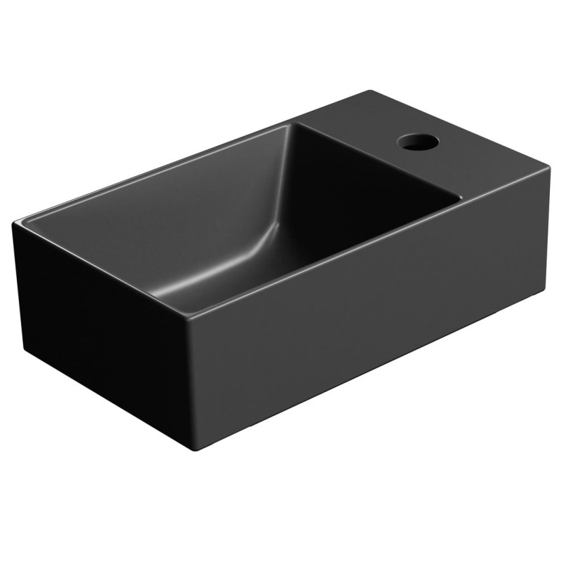 GSI KUBE X keramické umývadlo 40x23 cm, pravé/ľavé,  čierna matná