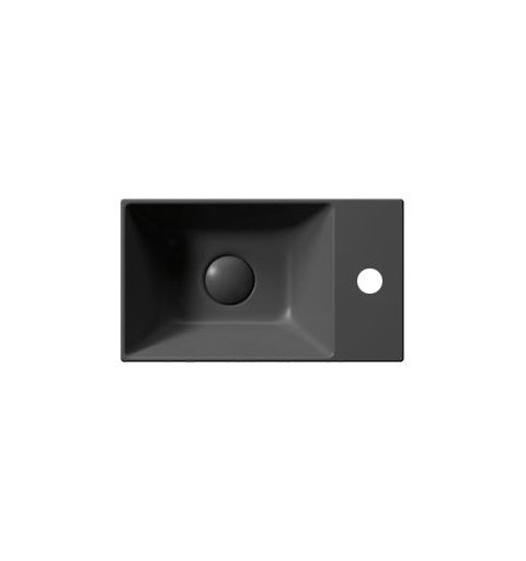 GSI KUBE X keramické umývadlo 40x23 cm, pravé/ľavé,  čierna matná