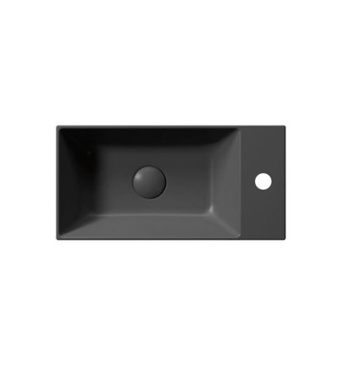 GSI KUBE X keramické umývadlo 50x25 cm, pravé/ľavé, čierna matná