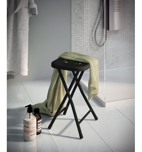 Gedy Kúpeľňová stolička, 26x45,5x26cm, čierna