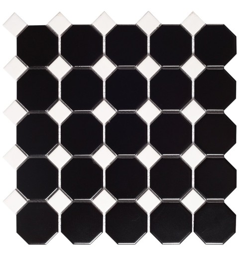 Intermatex TECH mozaika Octogon Black Matt 29,5x29,5