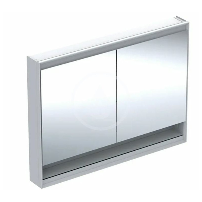 Geberit Zrkadlová skrinka s LED osvetlením, 1200x900x150 mm, 2 dvierka, s nikou, hliník 505.835.00.1