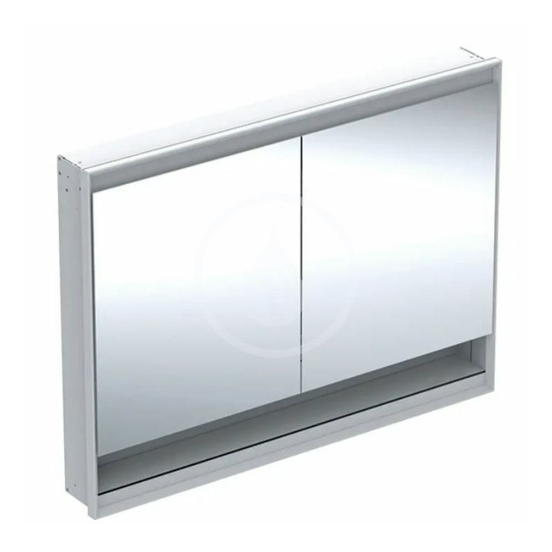 Geberit Zrkadlová skrinka s LED osvetlením, 1200x900x150 mm, 2 dvierka, s nikou, vstavaná, biela 505.825.00.2