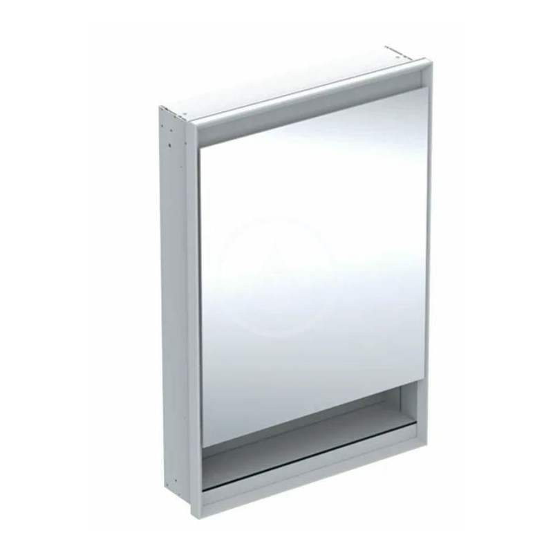 Geberit Zrkadlová skrinka s LED osvetlením, 600x900x150 mm, pánty vľavo, s nikou, vstavaná, hliník 505.820.00.1