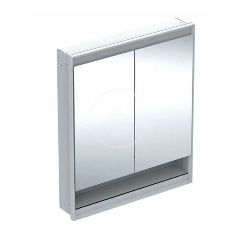 Geberit Zrkadlová skrinka s LED osvetlením, 750x900x150 mm, 2 dvierka, s nikou, vstavaná, biela 505.822.00.2