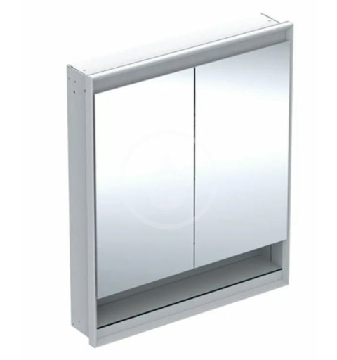 Geberit Zrkadlová skrinka s LED osvetlením, 750x900x150 mm, 2 dvierka, s nikou, vstavaná, hliník 505.822.00.1