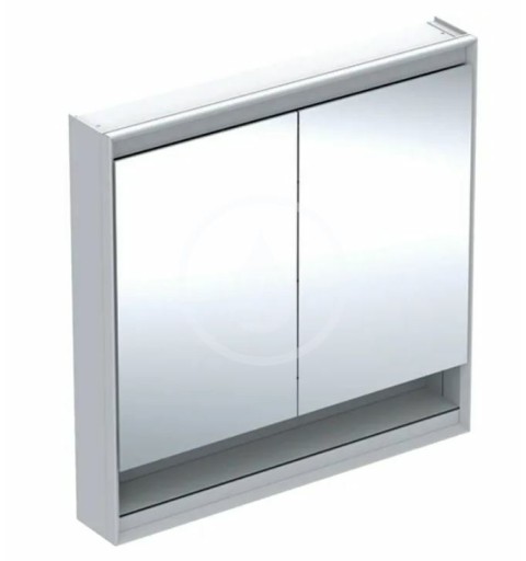 Geberit Zrkadlová skrinka s LED osvetlením, 900x900x150 mm, 2 dvierka, s nikou, hliník 505.833.00.1