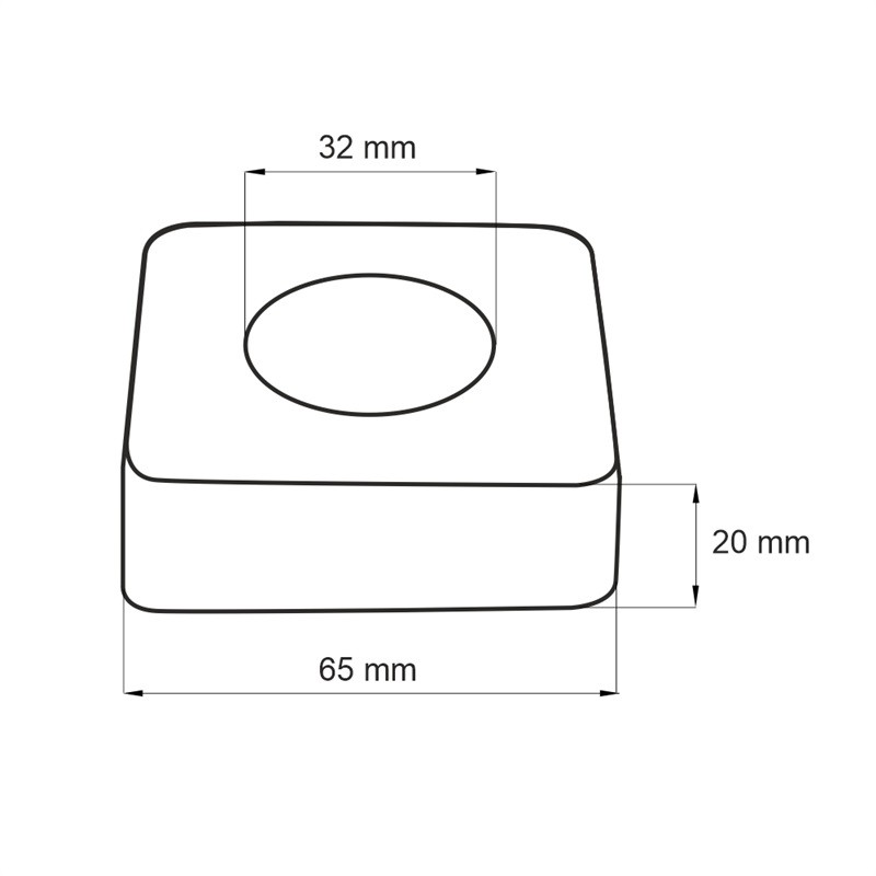 Mereo Kryt pro sifón umývadlový hranatý, celokovový s prevlečnou maticou, chróm. mosadz, 5/4"x ø 32 mm CH13K