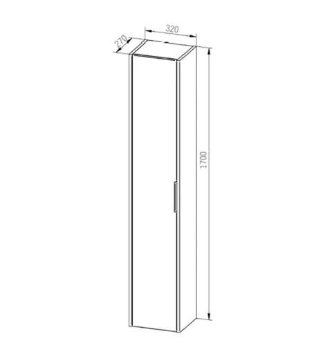Mereo Vigo, kúpeľňová skrinka vysoká 170 cm, biela CN330