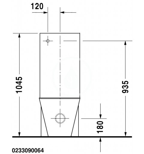 Duravit Stojacia kombinačná misa, 415 mm x 385 mm x 640 mm, biely – misa 0233090064