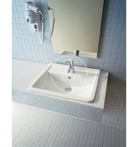 Duravit Jednootvorové umývadlo s prepadom, 560 mm x 460 mm, biele – umývadlo, s WonderGliss 03025600001