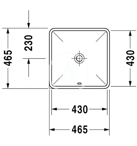 Duravit Umývadlo vstavané 430x430 mm, bez otvoru na batériu, s WonderGliss, biela 03054300001