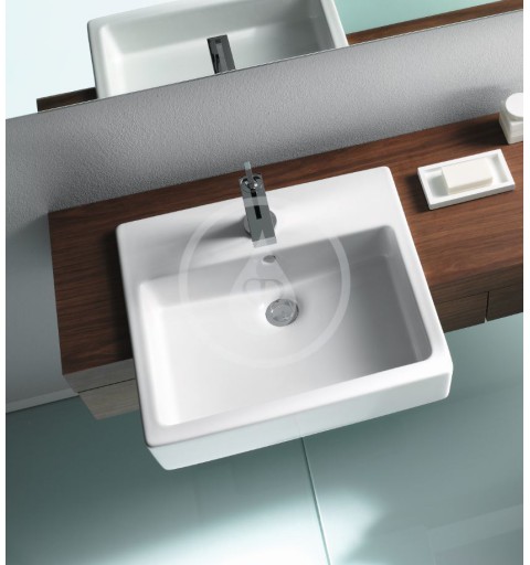 Duravit Umývadlo s prepadom, 550 mm x 470 mm, biele – jednootvorové umývadlo 0314550000
