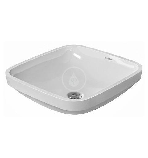 Duravit Bezotvorové umývadlo bez prepadu, 370 mm x 370 mm, biele – umývadlo, s WonderGliss 03733700001