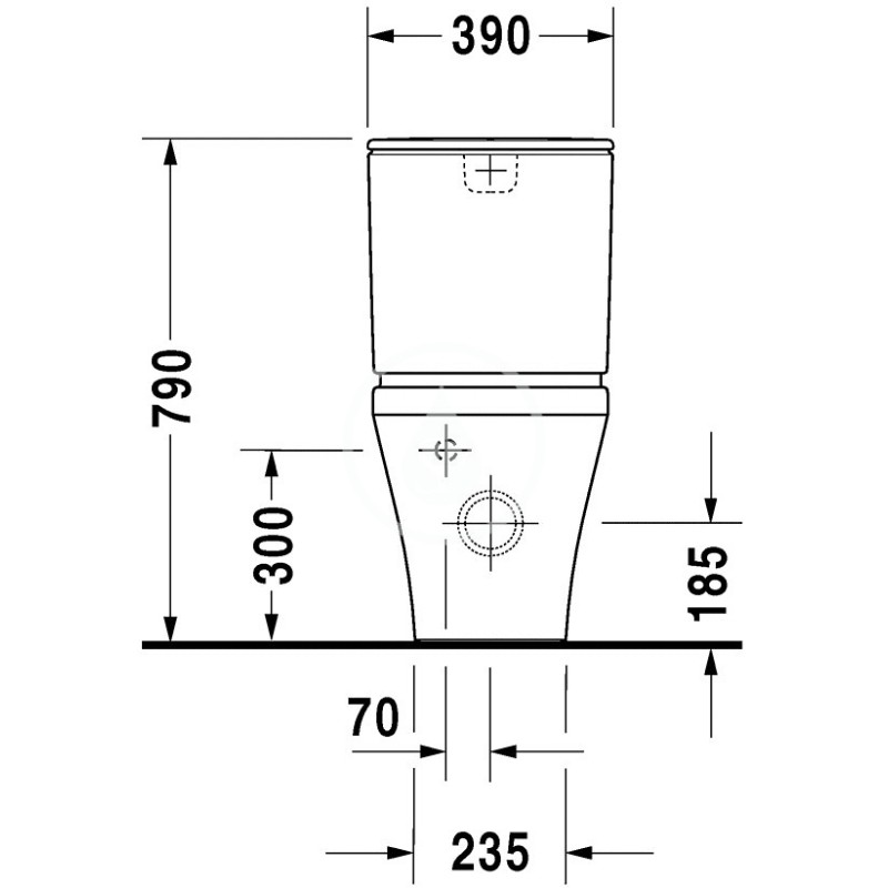 Duravit Splachovacia nádrž 390x170 mm, pripojenie vpravo/vľavo, biela 0935000005