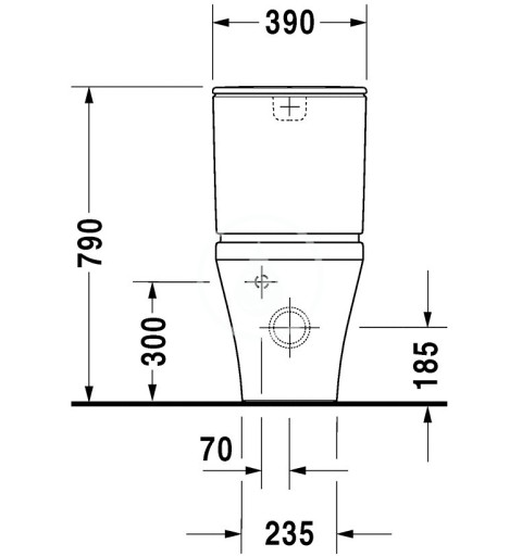 Duravit Splachovacia nádrž 390x170 mm, pripojenie vpravo/vľavo, biela 0935000005