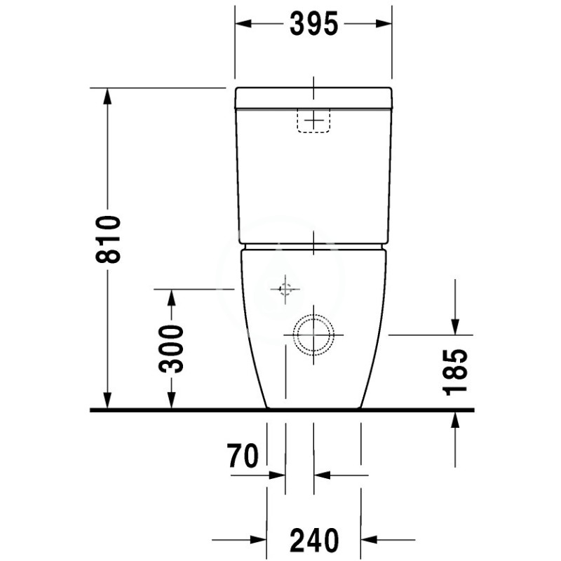 Duravit Splachovacia nádrž, 390 mm x 160 mm, biela – nádrž, pripojenie vpravo alebo vľavo, splachovanie 6 l 0934000005