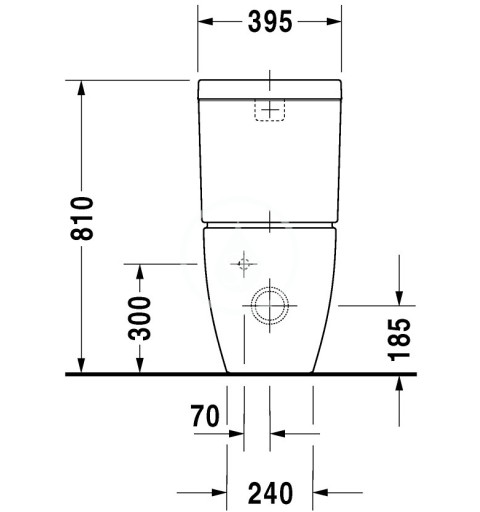 Duravit Splachovacia nádrž, 390 mm x 160 mm, biela – nádrž, pripojenie vpravo alebo vľavo, splachovanie 6 l 0934000005