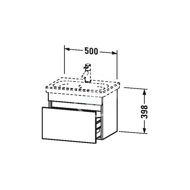 Duravit Umývadlová skrinka Compact, 398x500x368 mm, 1 zásuvka, lesklá biela DS630302222