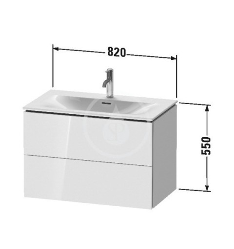 Duravit Umývadlová skrinka 550x820x481 mm, 2 zásuvky, lesklá biela LC630702222