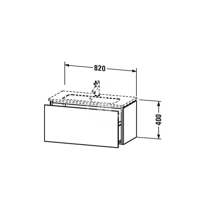 Duravit Umývadlová skrinka Compact, 400x820x391 mm, 1 zásuvka, lesklá biela LC615702222