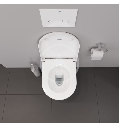 Duravit Závesné WC Compact, Rimless, s WonderGliss, biela 25870900001