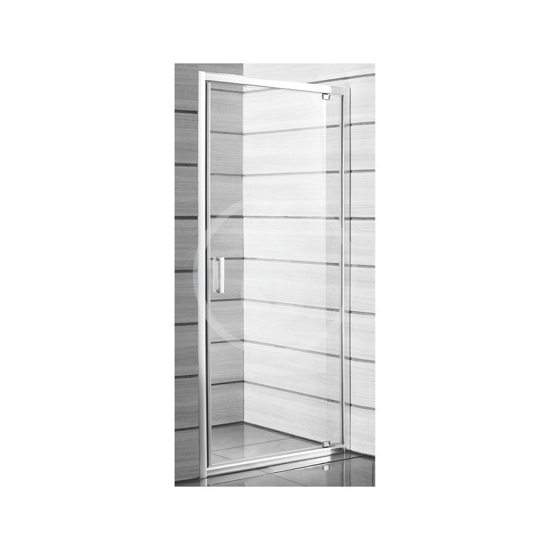 Jika Sprchové dvere pivotové 900 Ľ/P, sklo dekor stripy, biela H2543820006651