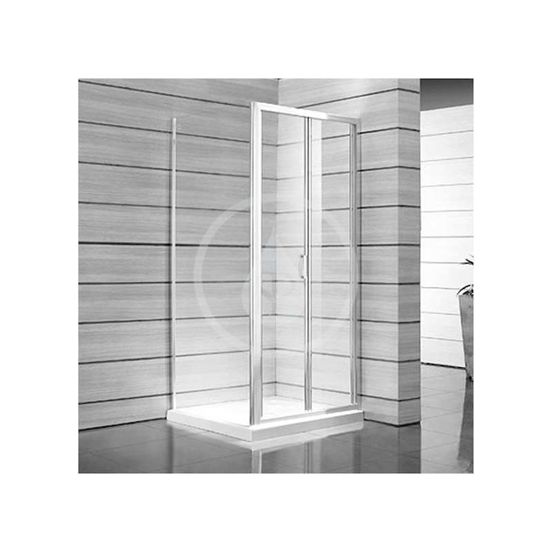 Jika Sprchové dvere skladacie 900 Ľ/P, sklo transparentné, biela H2553820006681