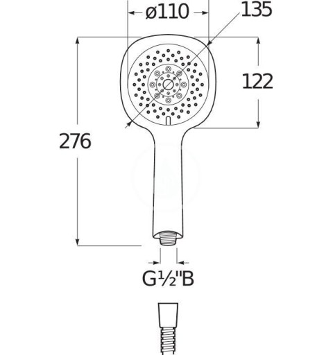 Jika Ručná sprcha Cubito-N 130 mm, 4 prúdy, chróm H3611X30044711