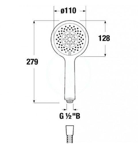 Jika Sprchová súprava Cubito-N 130 mm, 4 prúdy, chróm H3651X00043621