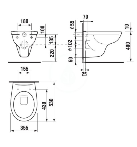 Jika Závesné WC s doskou SoftClose, Rimless, Dual Flush, biela H8603770000001