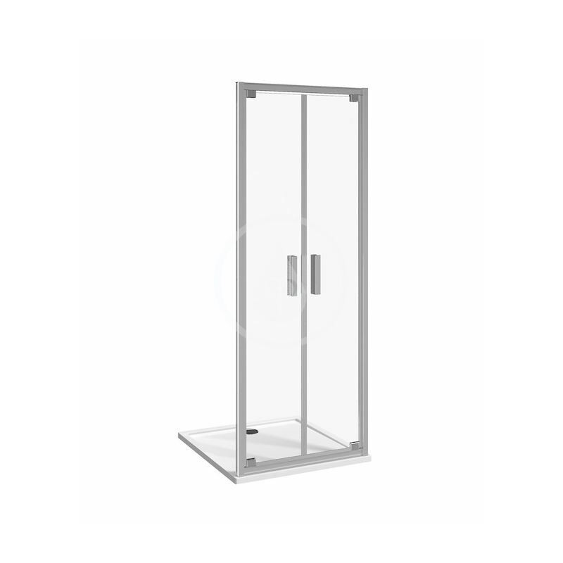 Jika Sprchové dvere pivotové dvojkrídlové L/P, 900 mm, Jika perla Glass, strieborná/transparentné sklo H2562N20006681