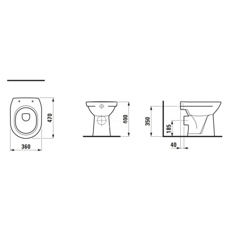Laufen Stojacie WC, 470x360 mm, s LCC, biela H8219564000001