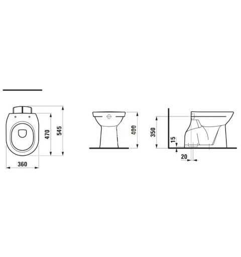 Laufen Stojacie WC, 470x360 mm, biela H8219570000001