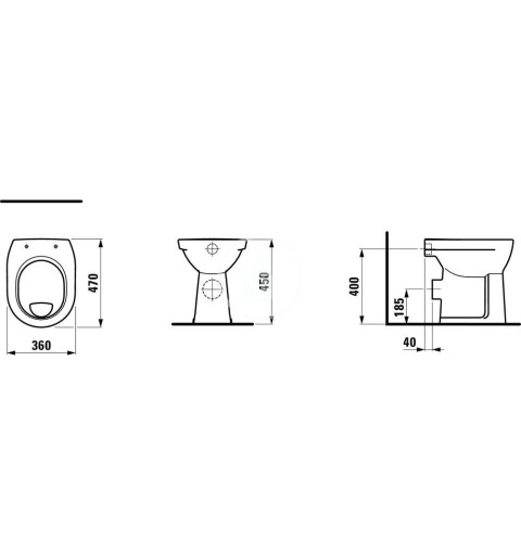 Laufen Stojacie WC, 470x360 mm, biela H8259560000001