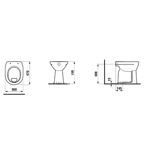 Laufen Stojacie WC, 470x360 mm, s LCC, biela H8259574000001