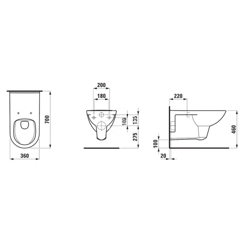 Laufen Závesné bezbariérové WC, Rimless, s LCC, biela H8219544000001