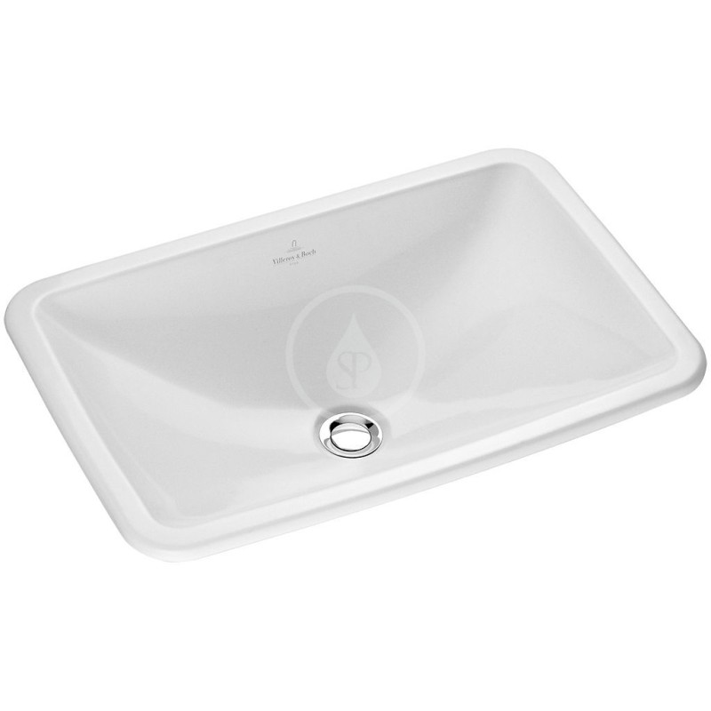 Villeroy & Boch Bezotvorové umývadlo s prepadom, 675 mm x 450 mm, biele – umývadlo, s prepadom, s Ceramicplus 614520R1