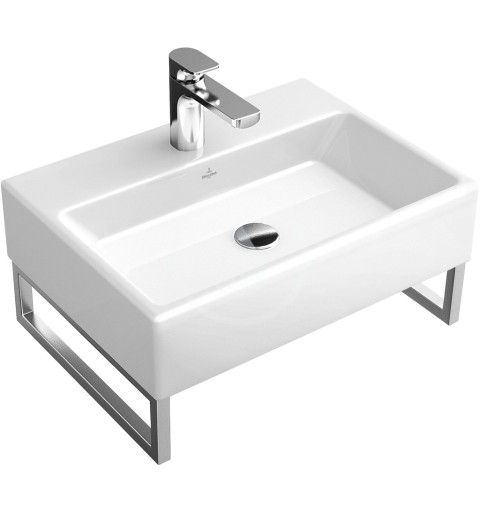 Villeroy & Boch Umývadlo, 600 mm x 420 mm, biele – jednootvorové umývadlo, s prepadom 51336001