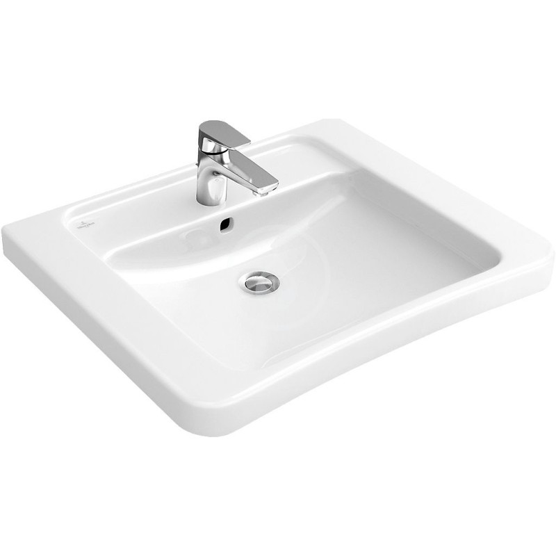 Villeroy & Boch Umývadlo Vita, 650 mm x 550 mm, biele – jednootvorové umývadlo, s prepadom, s Ceramicplus 517867R1