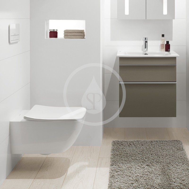 Villeroy & Boch Závesné WC, DirectFlush, CeramicPlus, alpská biela 4611R0R1