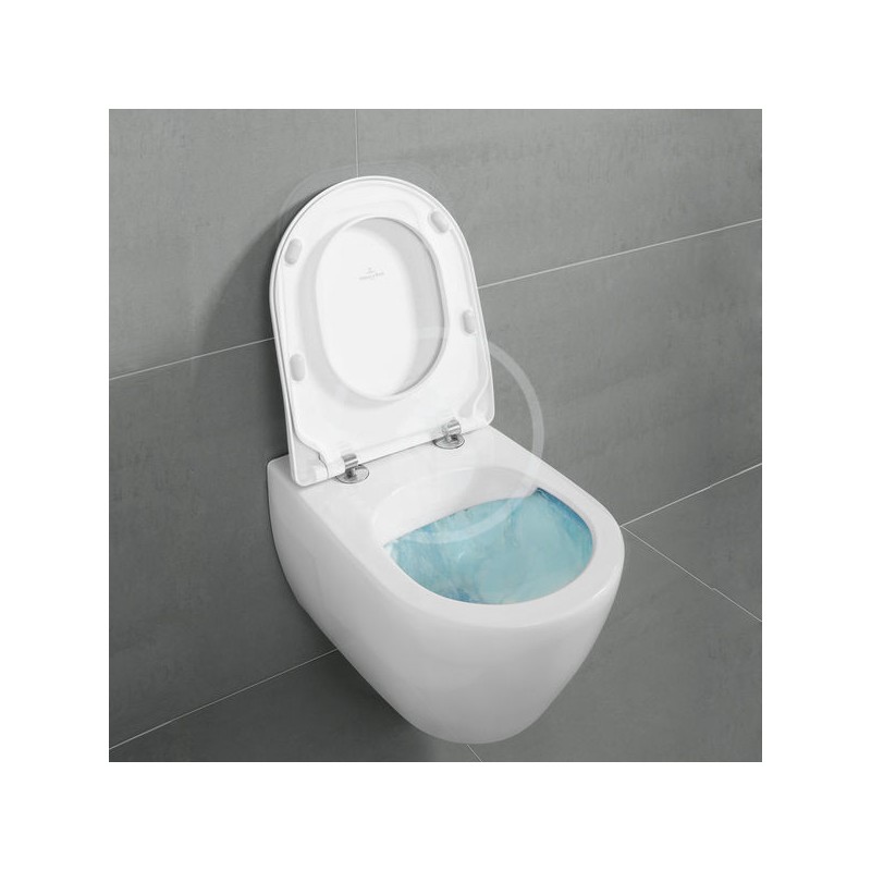 Villeroy & Boch Závesné WC, DirectFlush, CeramicPlus, alpská biela 5614R0R1