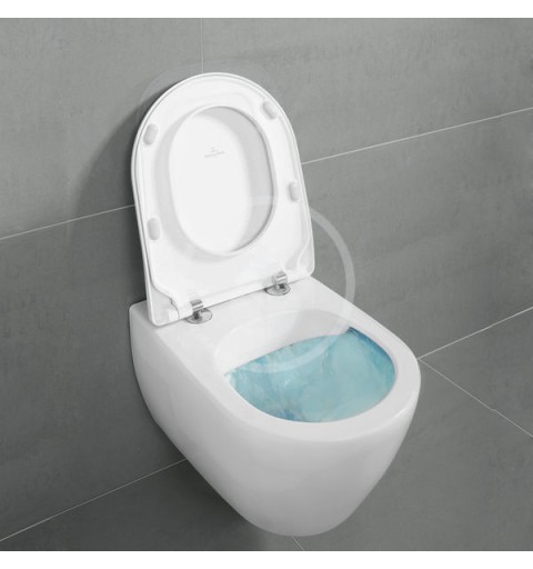 Villeroy & Boch Závesné WC, DirectFlush, CeramicPlus, alpská biela 5614R0R1